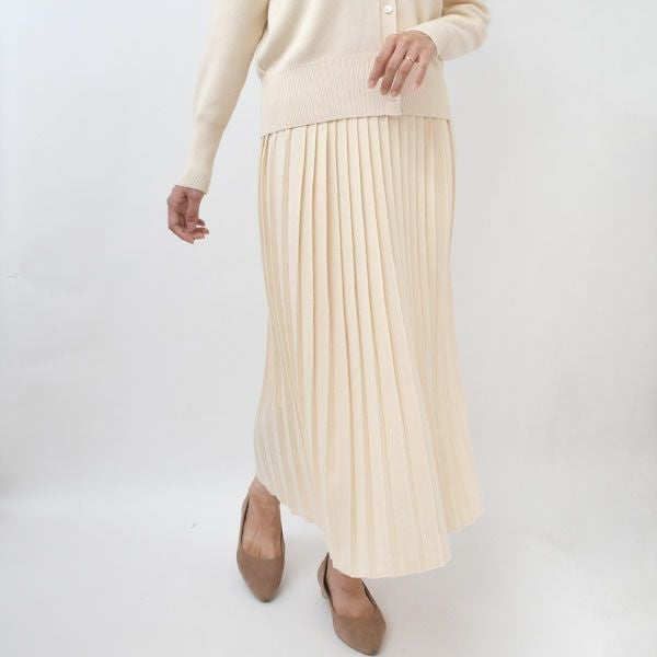 オーガニックコットン ニットプリーツスカート