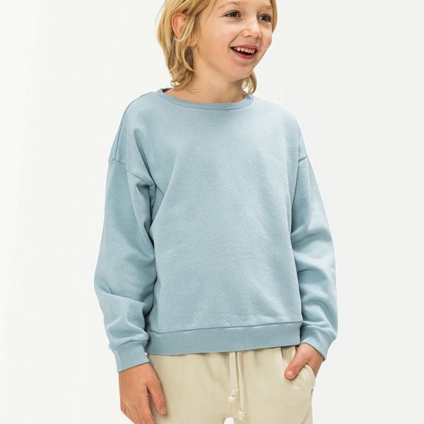オーガニックコットン キッズ 裏起毛 クルーネックスウェットシャツ