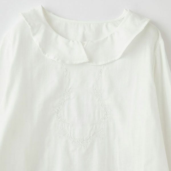 オーガニックコットン リリーガーゼ 刺繍ブラウス