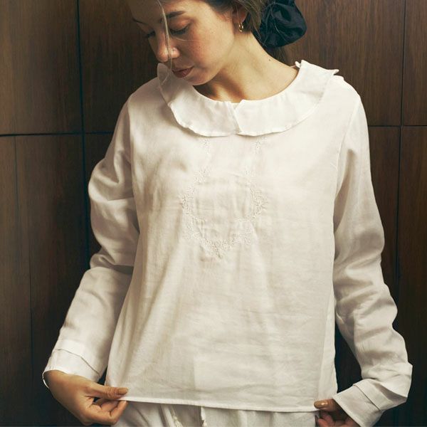 オーガニックコットン リリーガーゼ 刺繍ブラウス | オーガニック