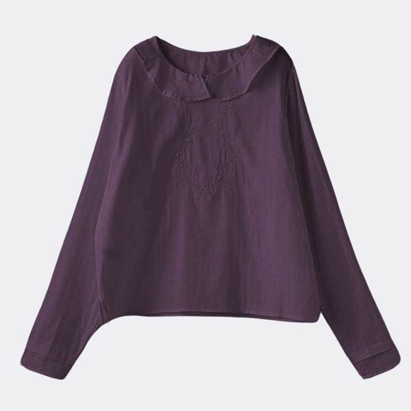 オーガニックコットン リリーガーゼ 刺繍ブラウス