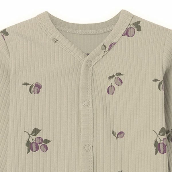 オーガニックコットン ベビー リブ カバーオール