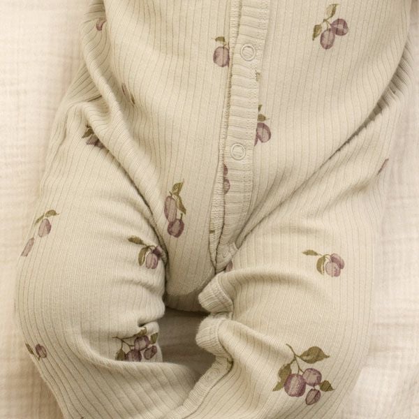 オーガニックコットン ベビー リブ カバーオール