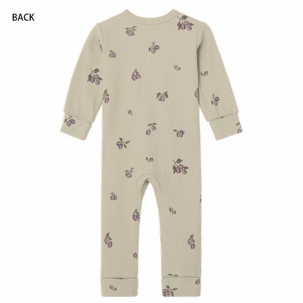 オーガニックコットン ベビー リブ カバーオール