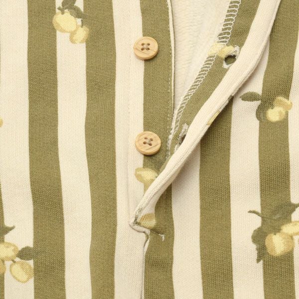 オーガニックコットン ベビー 裏起毛 スウェット カバーオールStripe