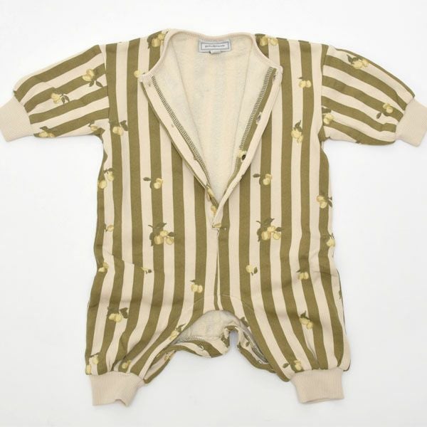 オーガニックコットン ベビー 裏起毛 スウェット カバーオールStripe