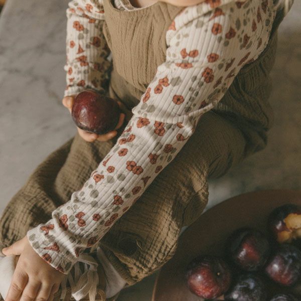 オーガニックコットン キッズ リブロングスリーブTシャツ