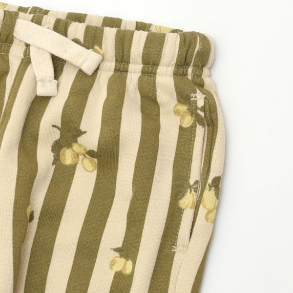 オーガニックコットン キッズ 裏起毛 スウェットパンツ Stripe