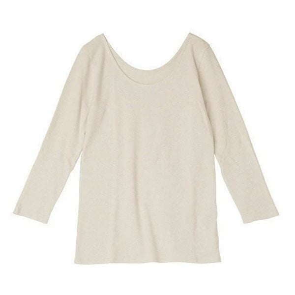 オーガニックコットン インナー 八分袖トップ