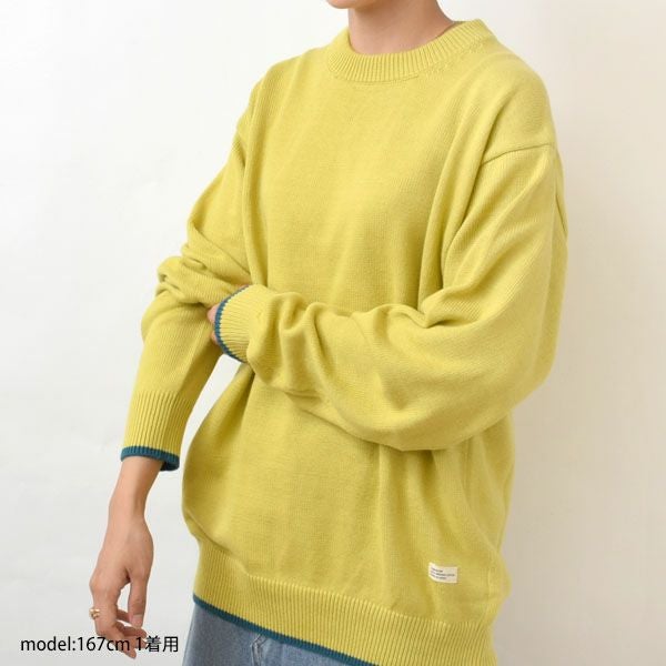 オーガニックコットン LINKING CREWNECK SWEATER