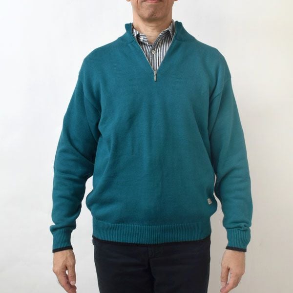 オーガニックコットン LINKING HALF ZIP SWEATER