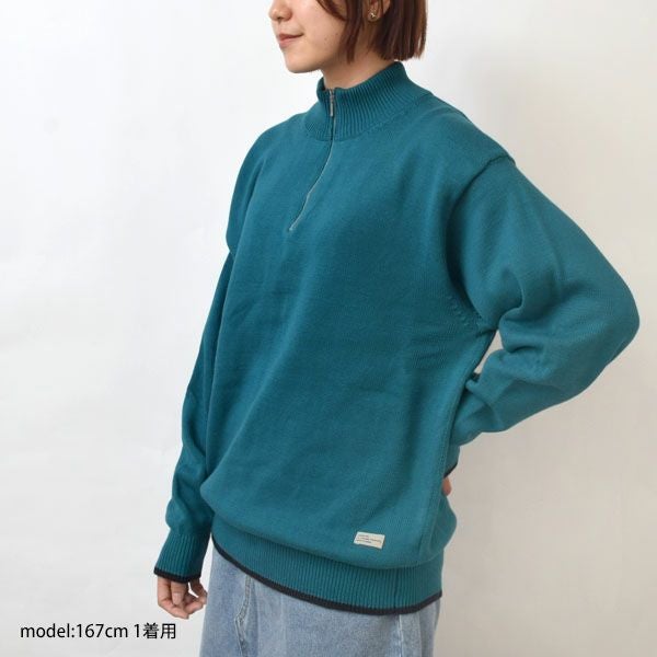 オーガニックコットン LINKING HALF ZIP SWEATER