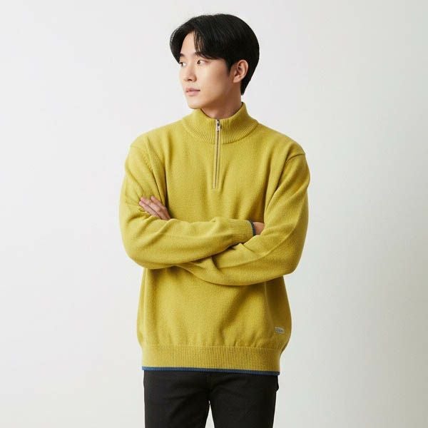 オーガニックコットン LINKING HALF ZIP SWEATER
