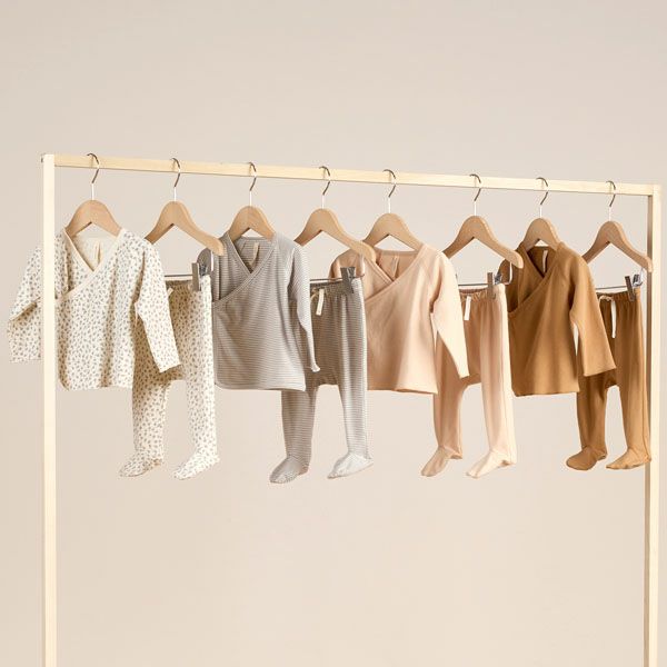 オーガニックコットン ベビー 長袖あわせトップス＆足つきパンツ