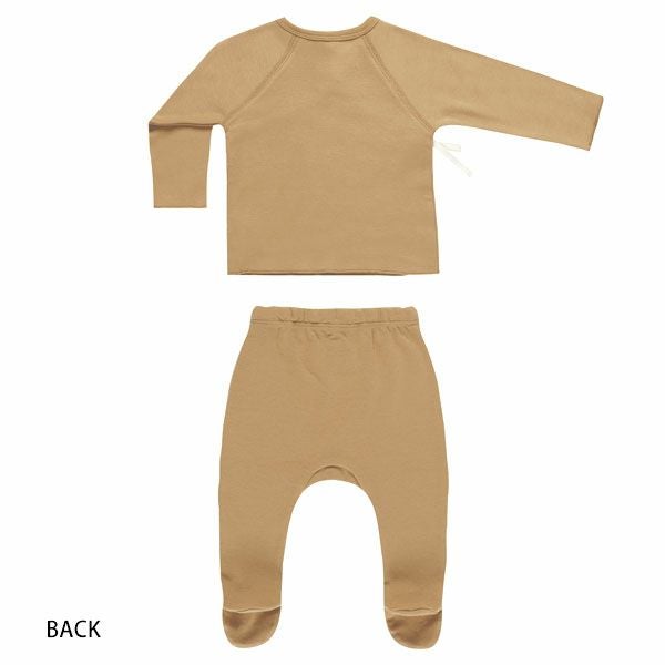 オーガニックコットン ベビー 長袖あわせトップス＆足つきパンツ