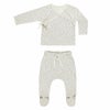 オーガニックコットン ベビー 長袖あわせトップス＆足つきパンツ