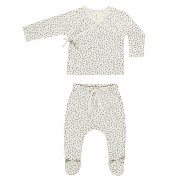 オーガニックコットン ベビー 長袖あわせトップス＆足つきパンツ
