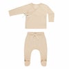 オーガニックコットン ベビー 長袖あわせトップス＆足つきパンツ