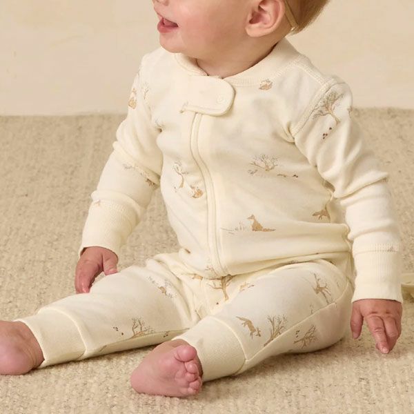 オーガニックコットン ベビー ジッパーカバーオール(長袖)