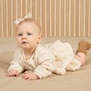 オーガニックコットン ベビー ガーゼペプラム付き ロンパース(長袖)