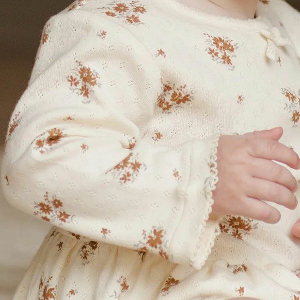 オーガニックコットン ベビー ポインテルスカート付き ロンパース(長袖)