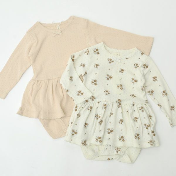 オーガニックコットン ベビー ポインテルスカート付き ロンパース(長袖)