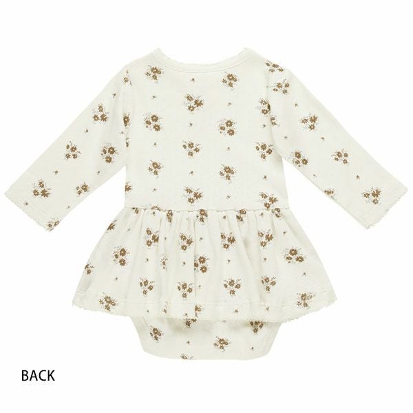 オーガニックコットン ベビー ポインテルスカート付き ロンパース(長袖)