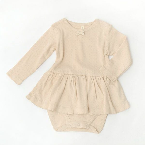 オーガニックコットン ベビー ポインテルスカート付き ロンパース(長袖)