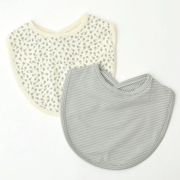 オーガニックコットン ベビー スナップビブ 2枚セット