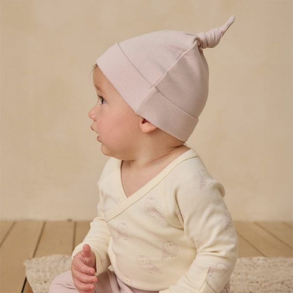 オーガニックコットン ベビー 結び帽