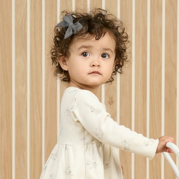 オーガニックコットン ベビー リボン ヘアクリップ | オーガニック