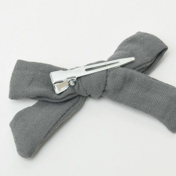 オーガニックコットン ベビー リボン ヘアクリップ