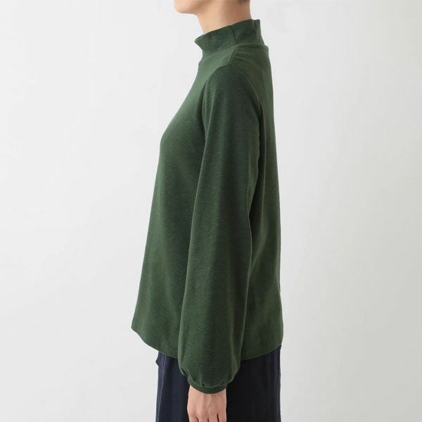 オーガニックコットン ストレッチスラブハイネックトップ