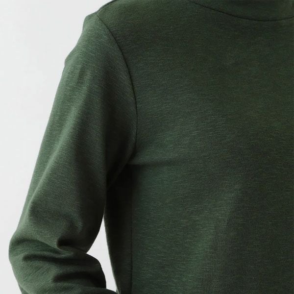 オーガニックコットン ストレッチスラブハイネックトップ