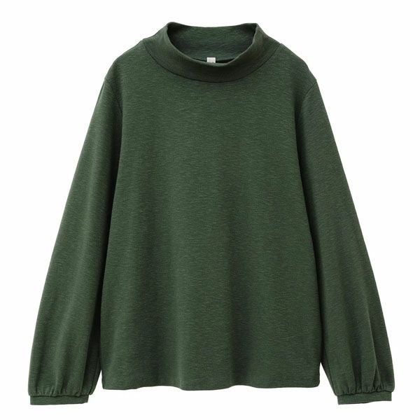 オーガニックコットン ストレッチスラブハイネックトップ