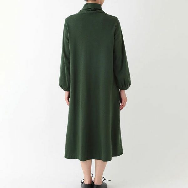 オーガニックコットン ストレッチスラブオフタートルワンピース