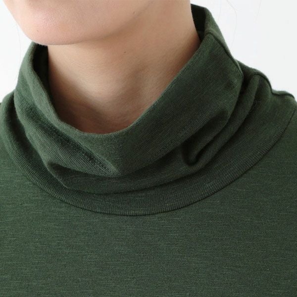 オーガニックコットン ストレッチスラブオフタートルワンピース