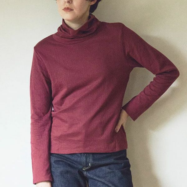 オーガニックコットン ダブルガーゼ オフタートルネック