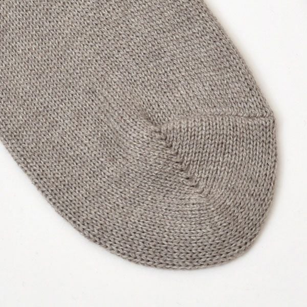 オーガニックコットン＆ヤク フォレストグレイタック編みソックス