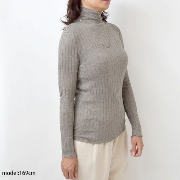 オーガニックコットン＆ヤク フォレストグレイ タートルプルオーバー