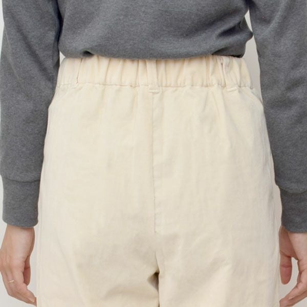 オーガニックコットン ストレッチ ノンコール タックパンツ