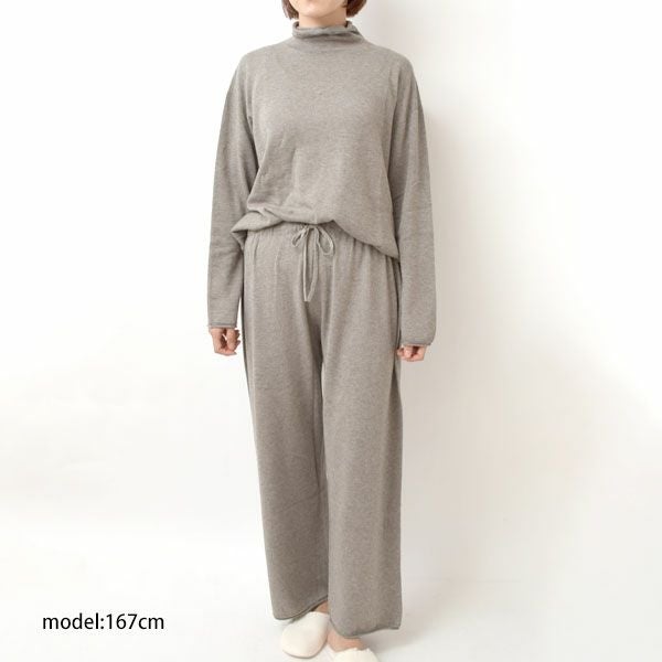 オーガニックコットン＆ヤク フォレストグレイ ニットタートルプルオーバー