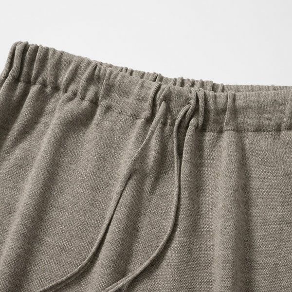 オーガニックコットン＆ヤク フォレストグレイ ニットパンツ