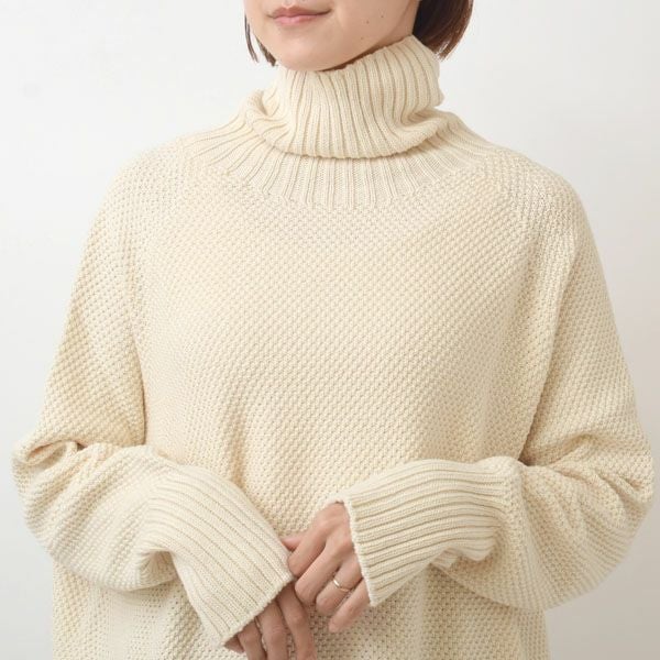 オーガニックコットン 鹿の子 ビッグタートルセーター