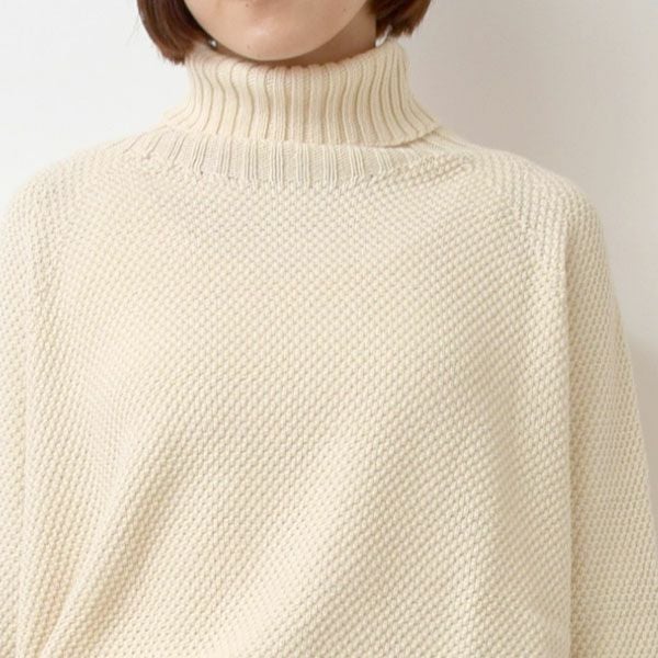 オーガニックコットン 鹿の子 ビッグタートルセーター