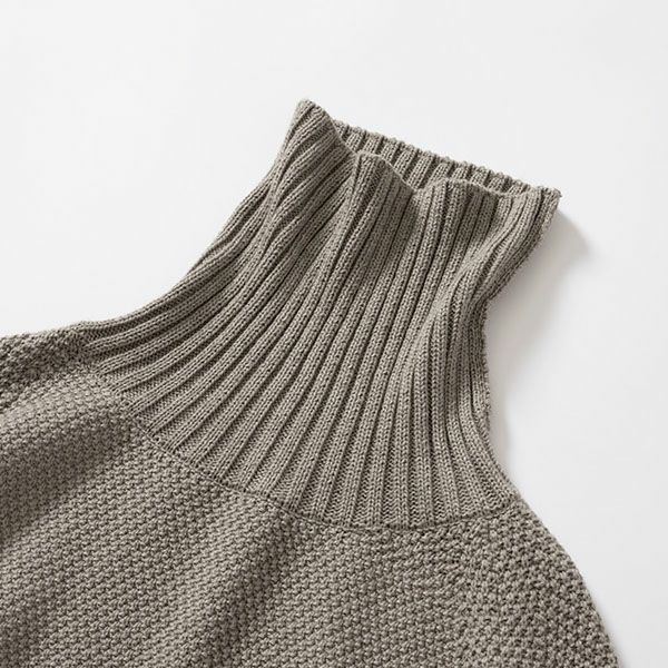 オーガニックコットン＆ヤク フォレストグレイ 鹿の子 ビッグタートル