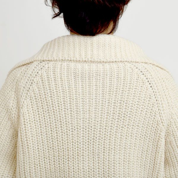 オーガニックコットン＆ウール ニットジップアップカーデ