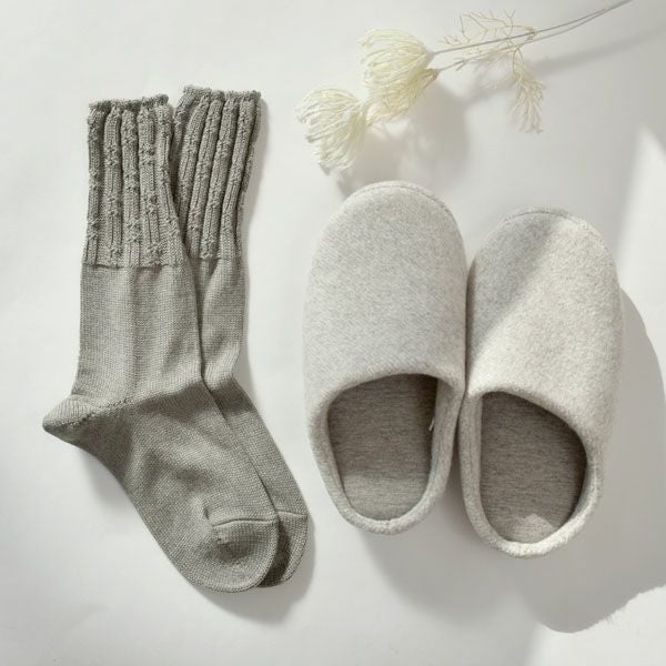 オーガニックコットン&ヤク マーブル ルームシューズ