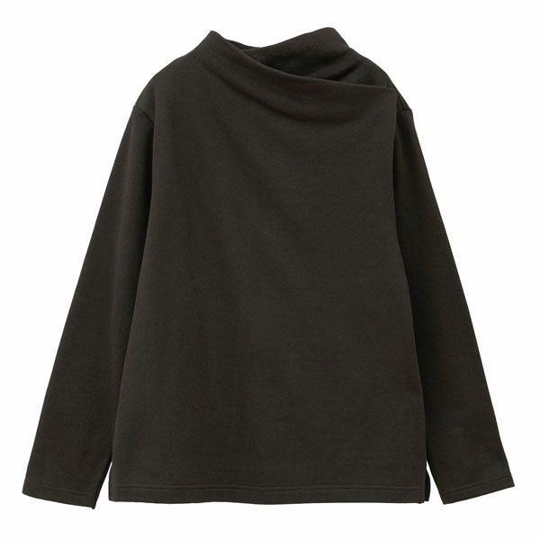 オーガニックコットン 裏起毛 フォールデッドネックトップ