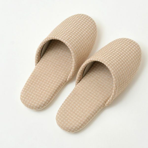 オーガニックコットン ダイヤ柄スリッパ